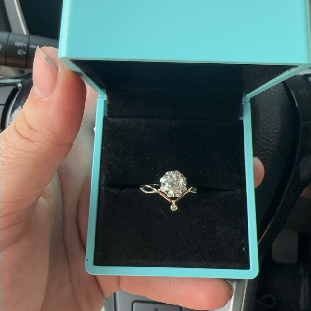 Sterling silver moissanite ring